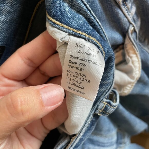 Judy Blue Jeans Skinny Fit Ripped Style JB82357MD-PL Size 20W - Picture 10 of 11